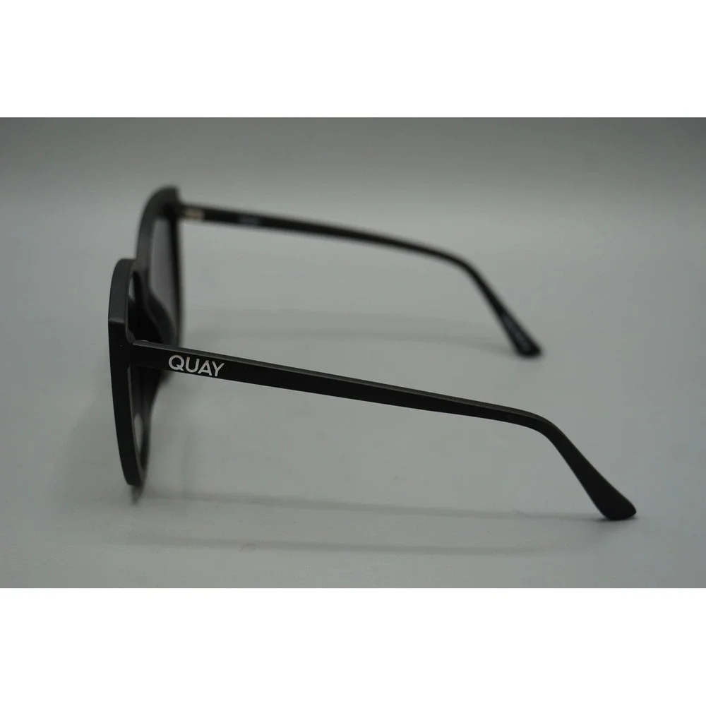 Quay Australia Ever After Sunglasses Matte Black Smoke Gradient Lens Square